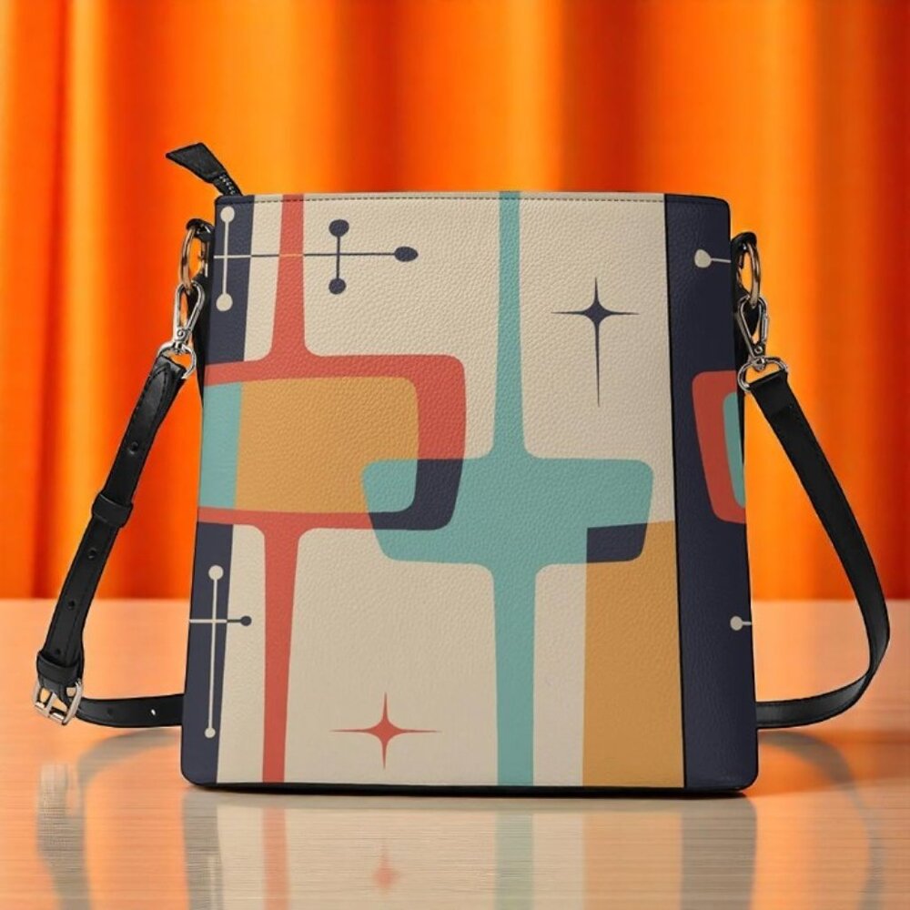 Atomic Kitschy Cat Crossbody Bucket Bag - NWT - Retro Vibe - Picture 3 of 7